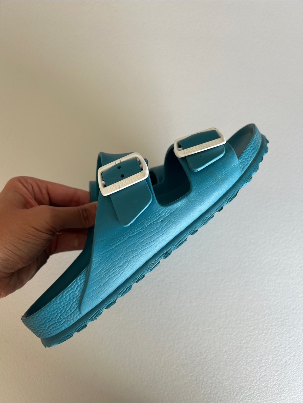 Birkenstock Arizona EVA Slide in Blue with White Buckles 38 - Picture 4 of 7